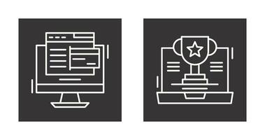 Online Payment and Trophy Icon vector