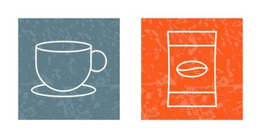 té y café paquete icono vector