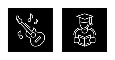 Learning and Guitar Icon vector