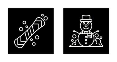 Snowboard and Snowman Icon vector