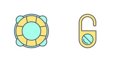 Life Preserver and Do Not Disturb Icon vector