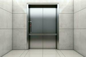 Uncluttered Elevator mockup background. Generate Ai photo