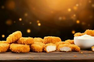 Large Chicken nuggets banner. Generate Ai photo