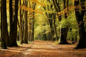 Vibrant Autumn leaf tree. Generate Ai photo