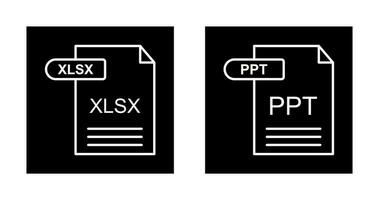 XLSX and PPT Icon vector