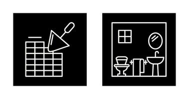 Brickwall and Bathroom Icon vector