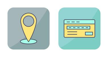 location and credit card Icon vector