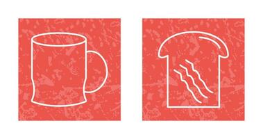 toast and coffee cup  Icon vector