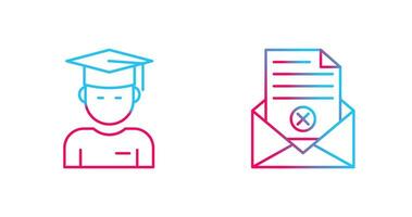 Graduate Student and Rejection Of A Letter Icon vector