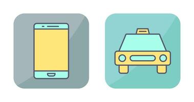 cell phone and cab  Icon vector