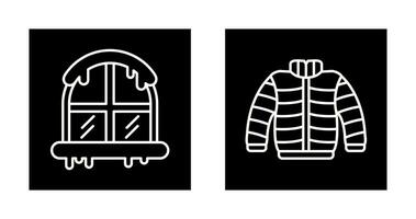 Window and Winter Clothes Icon vector