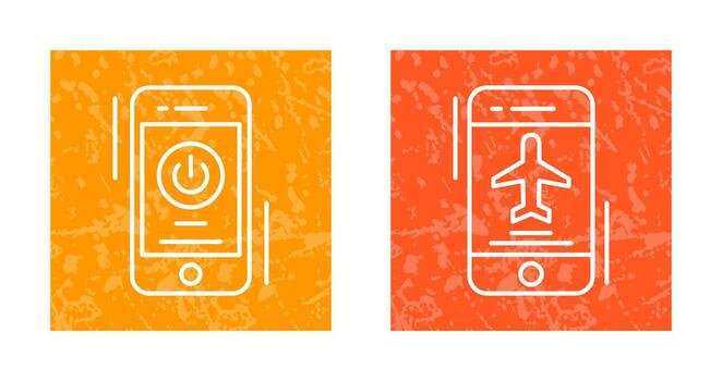Power Button and Airplane Icon vector