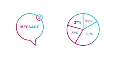 Message Bubbles and Pie Chart Icon vector