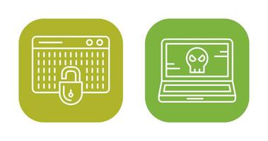 Hacking and Laptop Icon vector