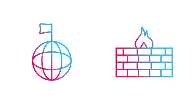 global signal and firewall Icon vector