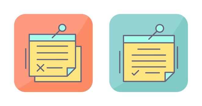 Nota y Nota icono vector