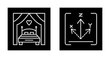 cama y eje icono vector