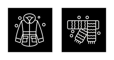 invierno chaqueta y invierno bufanda icono vector