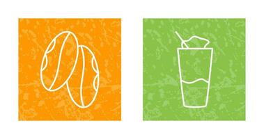 café grano y frapé icono vector