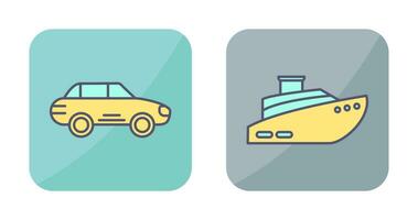 Car and Ship Icon vector