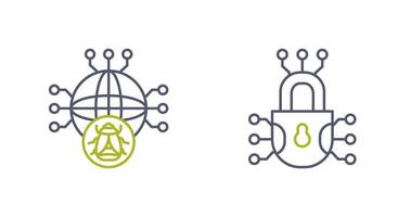 Global Malware and Cyber defence Icon vector