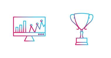 Online Stats and Award Icon vector