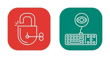 desbloquear y registrador de teclas icono vector