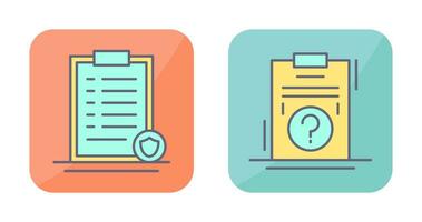 List Protection and Question Icon vector