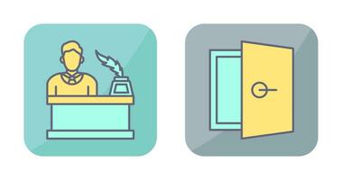 magistrado y puerta icono vector