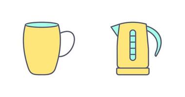 mug and kettle Icon vector