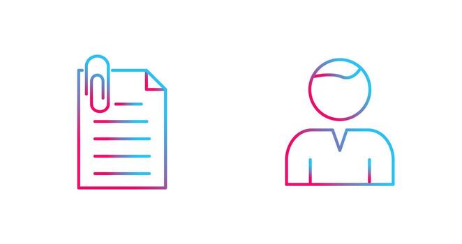 attachment and user Icon vector