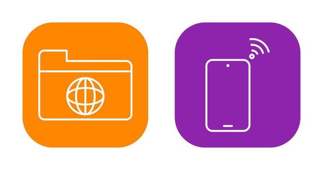 network folder and connected device Icon vector