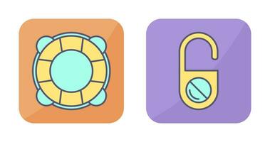 Life Preserver and Do Not Disturb Icon vector