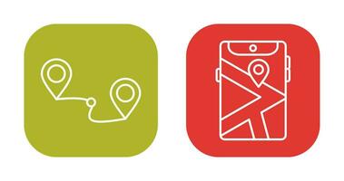 Route and Gps Icon vector