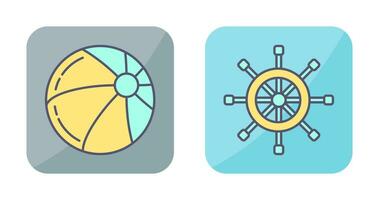 Beach Ball and Rudder Icon vector