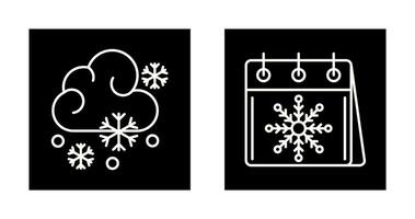 Snowy and Calender Icon vector