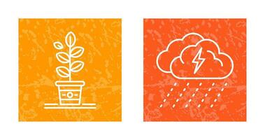 Planting and Rainy Day Icon vector