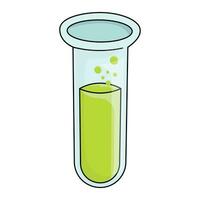 Test tube vector illustration in cartoon style. Chemistry symbol stock