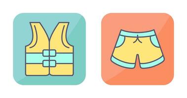 Life jacket and Swim Suit Icon vector