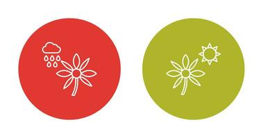 Flower with rain and Flower  Icon vector