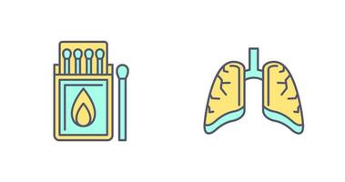 Match Box and Lungs Icon vector