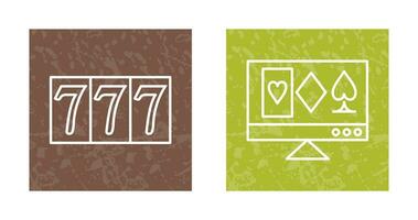 online gambling and triple sevens Icon vector