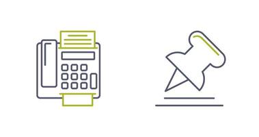 Fax Machine and Pin Icon vector