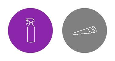 Spray bottle and Handsaw Icon vector