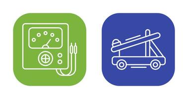 Voltmeter and Catapult Icon vector