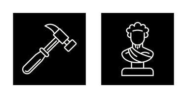 Hammer and Statue Icon vector