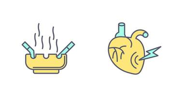 Heart Attack and hashtray Icon vector