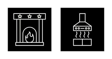 Fireplace and Extractor Hood Icon vector