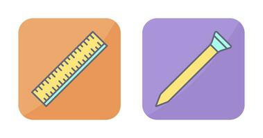 Ruler and Nail Icon vector