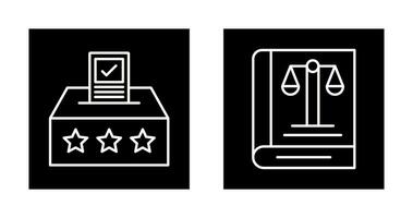 votación y libro icono vector